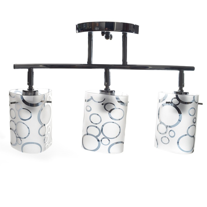 Csillár DC 6075, fehér-ezüst, 3 állítható kar, 3*e27 kerámia foglalat