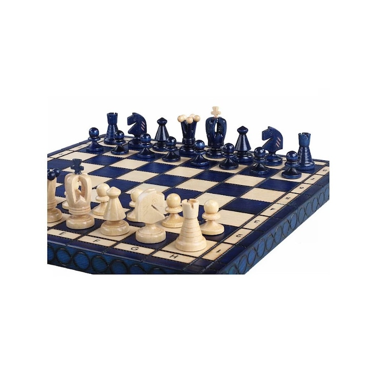 Комплект дървен шах, Sunrise Chess & Games, Lux No 5, немска акация, кафяв цвят