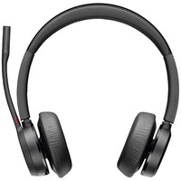 Casti office USB-C Poly Voyager 4320 + dongle BT700 + suport de incarcare, autonomire pana la 24 de ore, microfon, cablu 1.5m, Negru