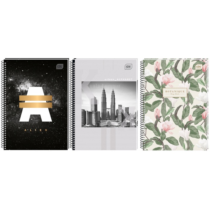 Interdruk A5 füzet, 160 lap, kockás, laminált borító, készlet