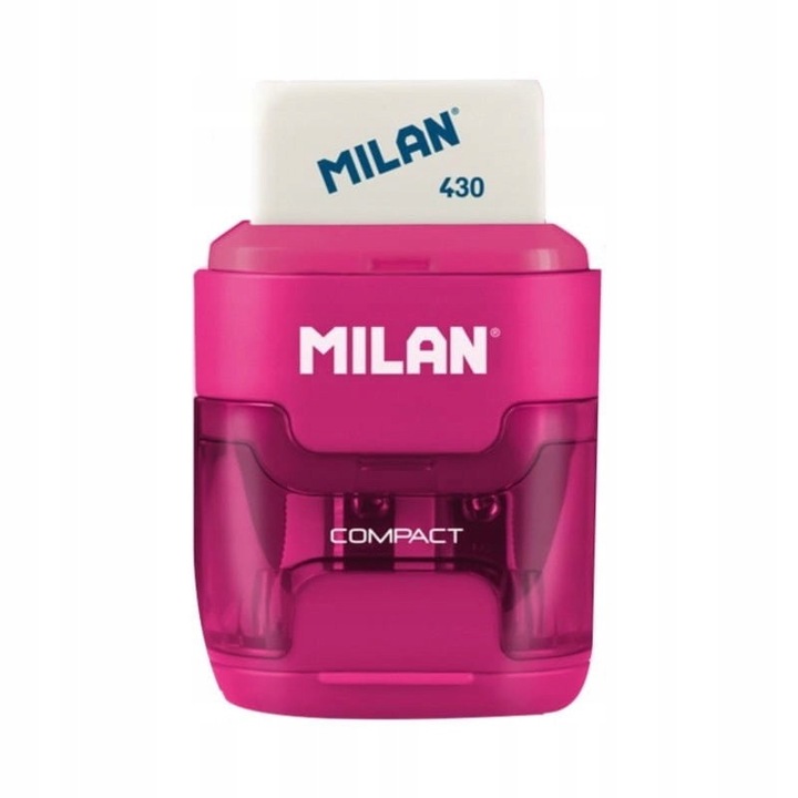 Ascutitoare-guma Compact, MILAN, 6,7x4x2,5cm, multicolor, set de 16 bucati