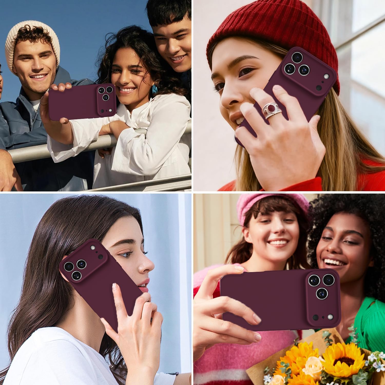 Husa Soft Touch, slim, ALC Mobile, anti soc, compatibila cu IPhone 17 Pro Max, Visiniu Tpu