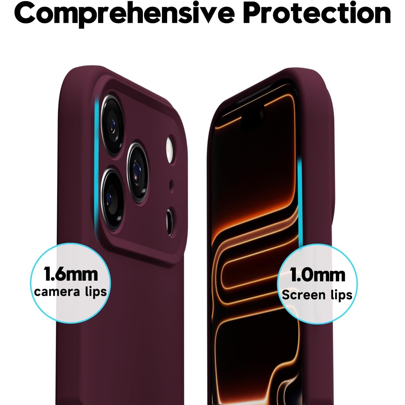 Husa Soft Touch, slim, ALC Mobile, anti soc, compatibila cu IPhone 17 Pro Max, Visiniu Tpu