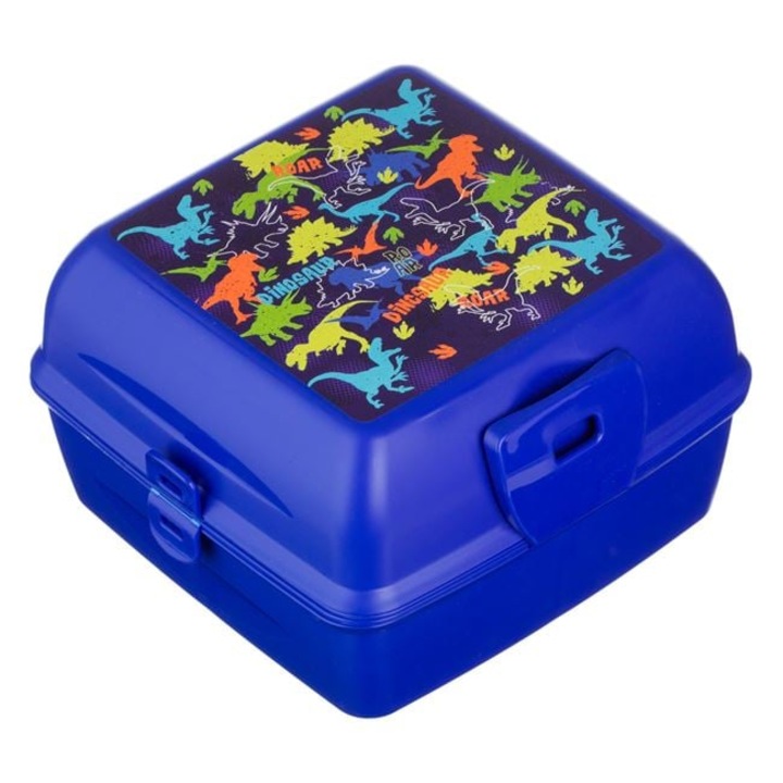 Caserola pentru copii, model cu Dinozauri, 1.3 L, Albastru, BREZIUM