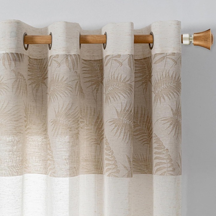 Плътна перде от плат с капси, Тилбург, плътност 95 гр/м2, 140 x 250 см, бежов