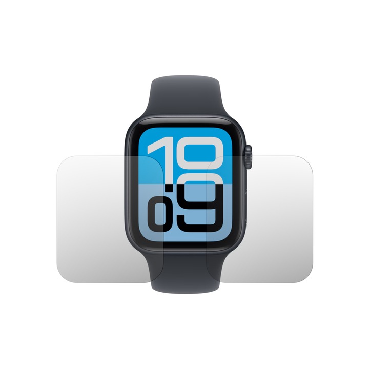 Set 2X Folie Protectie Ecran Ultra-Clear Folie24, pentru Apple Watch SE 3 - 44mm 2025, Adezive, Flexibile cu Auto Regenerare