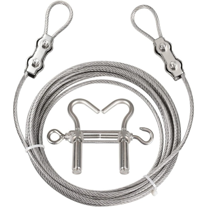 Sfoara de rufe portabila, 20ft, din otel inoxidabil, rezistenta la vant si coroziune, utilizare interioara/exterioara