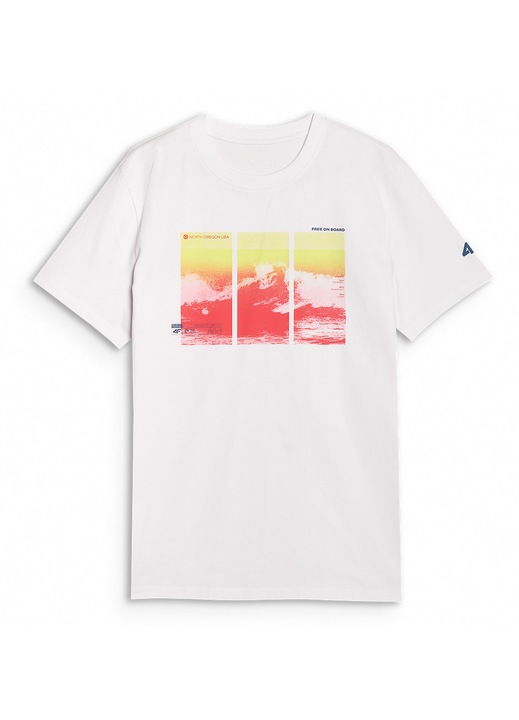 Férfi póló 4F Fehér, 100% pamut, SS25, Fehér