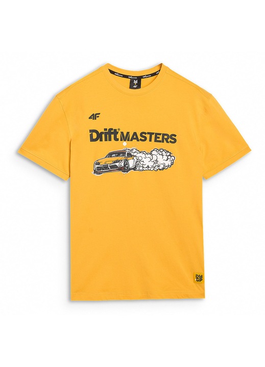 Unisex Drift Masters 4F póló, 100% pamut, Sárga