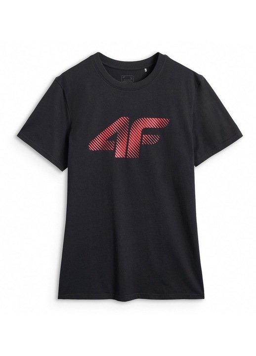 4F, Tricou cu imprimeu logo, Negru