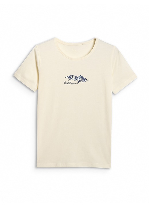 Tricou Confortabil 4F Bumbac, Ecru, Sportstyle, Ecru