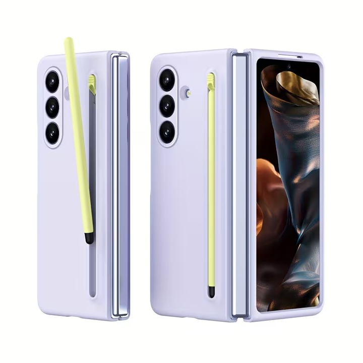 Husa protectie compatibila cu Samsung Galaxy Z Fold 7, MOV, cu S-Pen inclus, Slim, Antisoc, Premium Quality, din policarbonat, 2 piese, ISAG