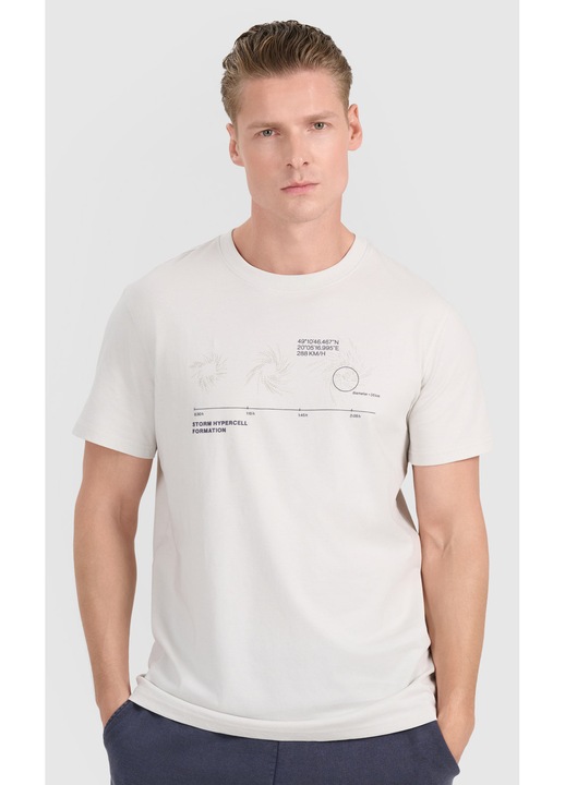 Férfi póló Hypercell 100% pamut, világosszürke, 4F, Világosszürke