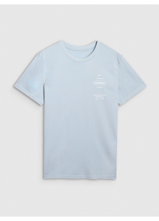 Férfi póló 4F kék 100% pamut SS25, Kék