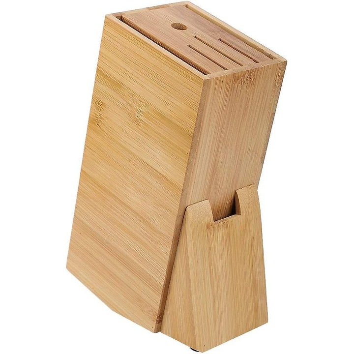 Suport pentru cutite din bambus, design superior, 16x8.5x23cm, natur