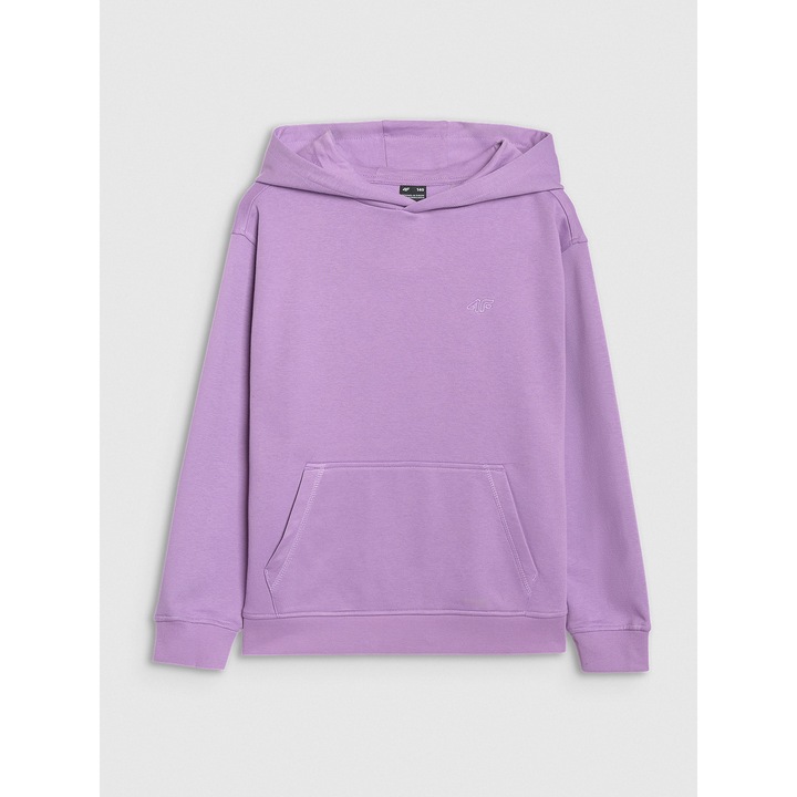4F Lány oversize kapucnis pulóver, pamut, poliészter, SS25, Sport - 49764