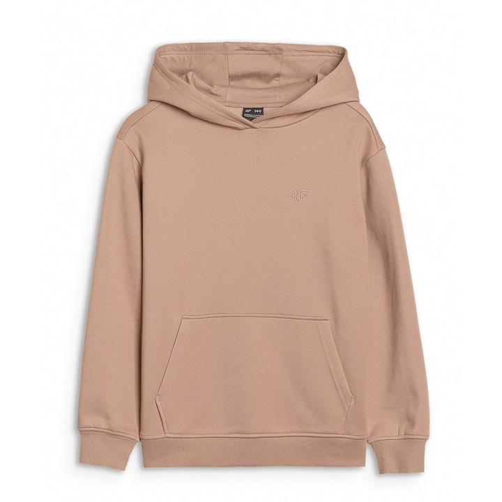 Kapucnis pulóver lányoknak 4F, Oversize - 57945, Bézs