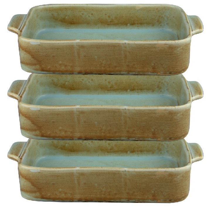 Set 3 tavi din portelan RIVER 22x16xh5cm