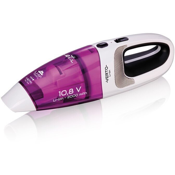 Aspirator de mână ETA Verto, alb/mov, 15min autonomie, 0.5l