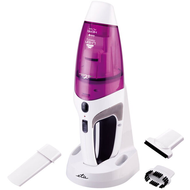 Aspirator de mână ETA Verto, alb/mov, 15min autonomie, 0.5l