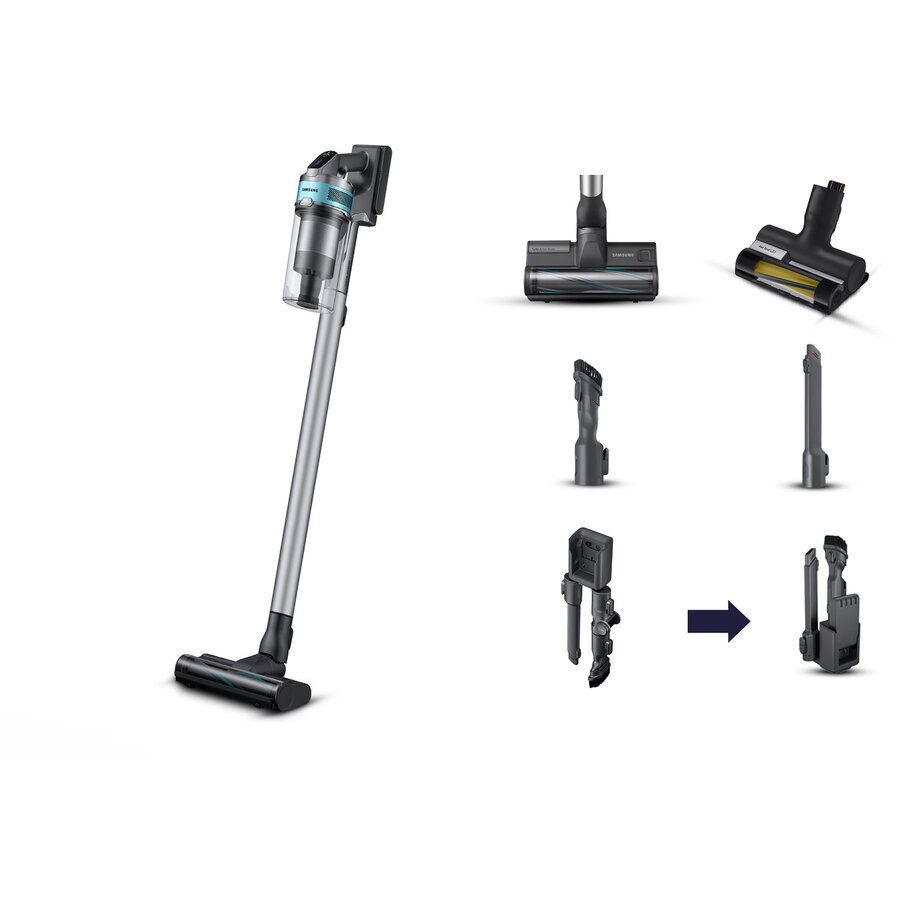 Aspirator vertical Samsung VS20B75AGR1, fără fir, negru/verde, 0.5 l