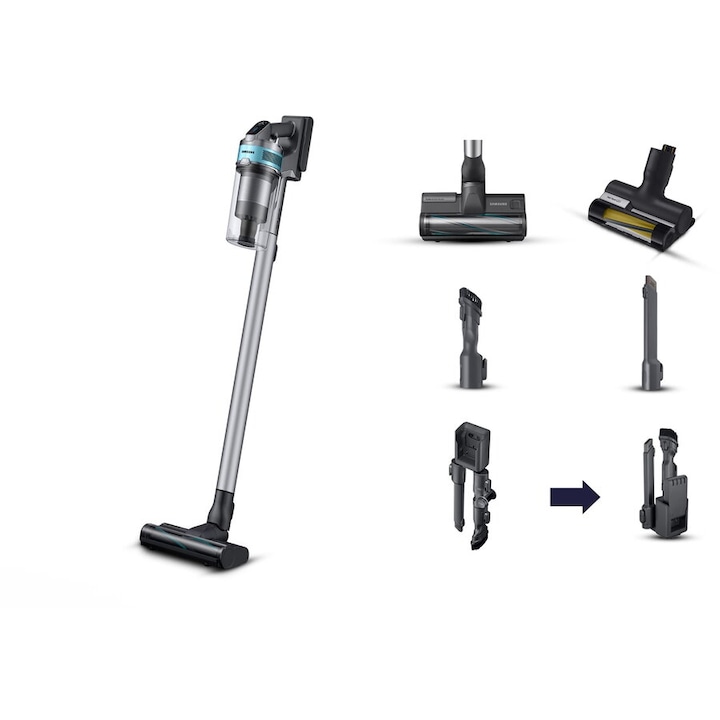 Aspirator vertical Samsung VS20B75AGR1, fără fir, negru/verde, 0.5 l