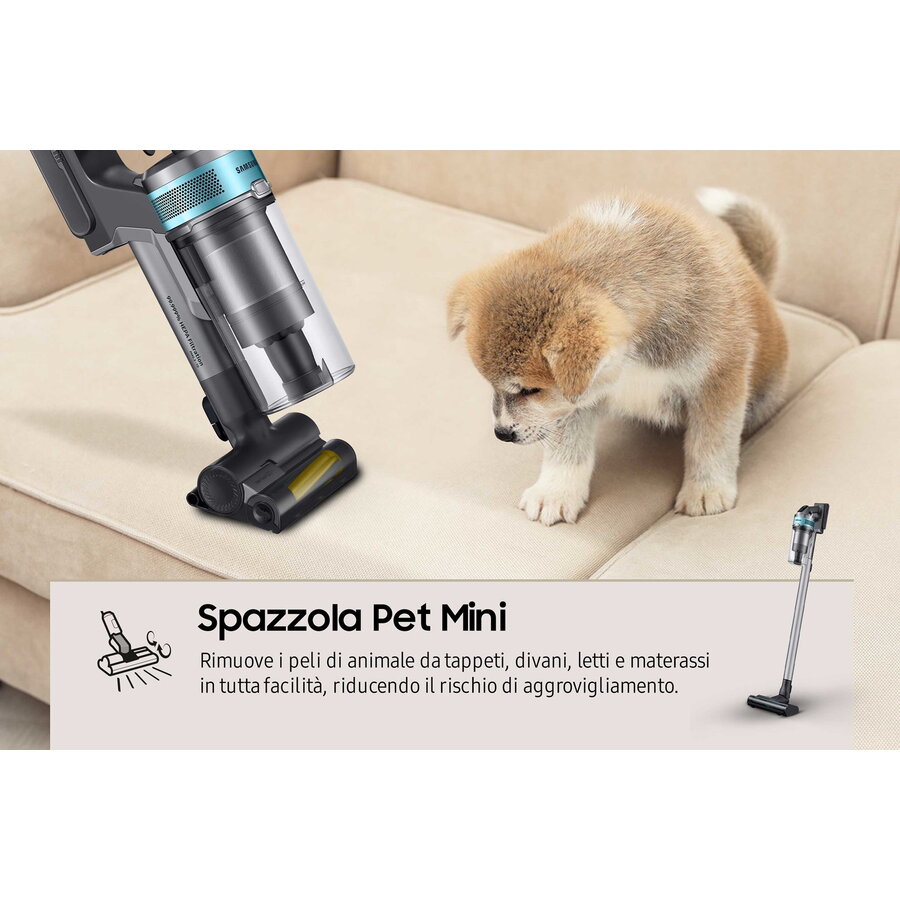 Aspirator vertical Samsung VS20B75AGR1, fără fir, negru/verde, 0.5 l