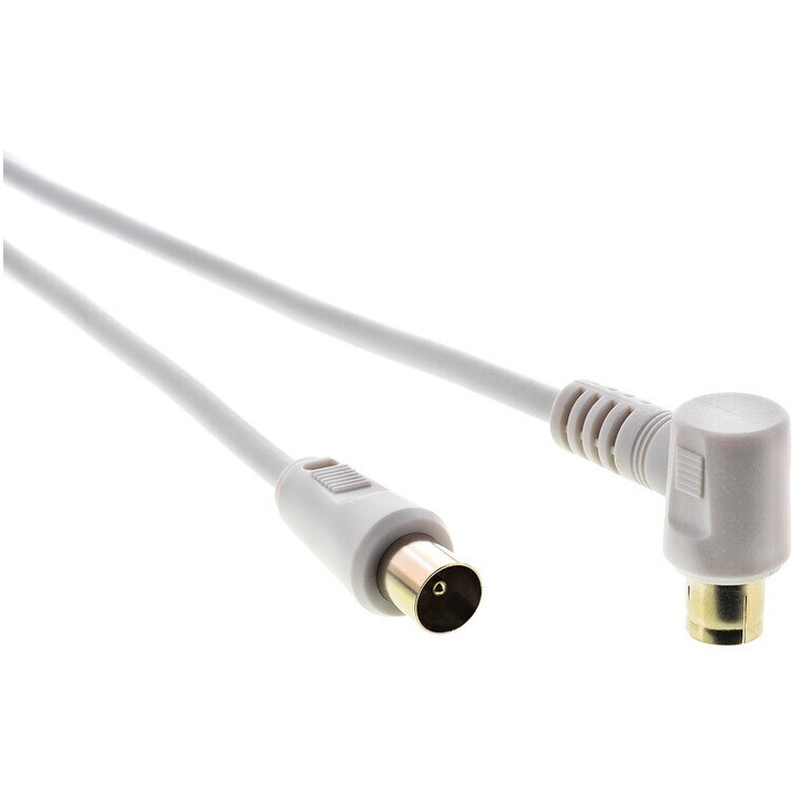 Sencor antenna kábel 15m fehér, RF apa és RF anya csatlakozóval
