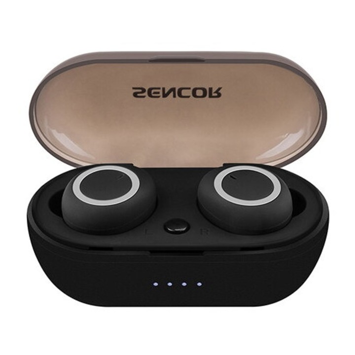 Casti Bluetooth 5.0 TWS, Sencor, negre