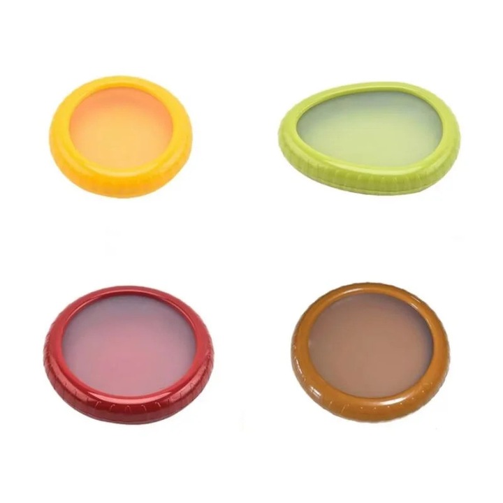 Комплект от 4 многократни капака за плодове и зеленчуци, многоцветни