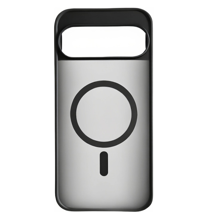 Husa magnetica, TPU/Policarbonat, compatibila Google Pixel 10 Pro XL, macroporos, incarcare wireless, negru/gri