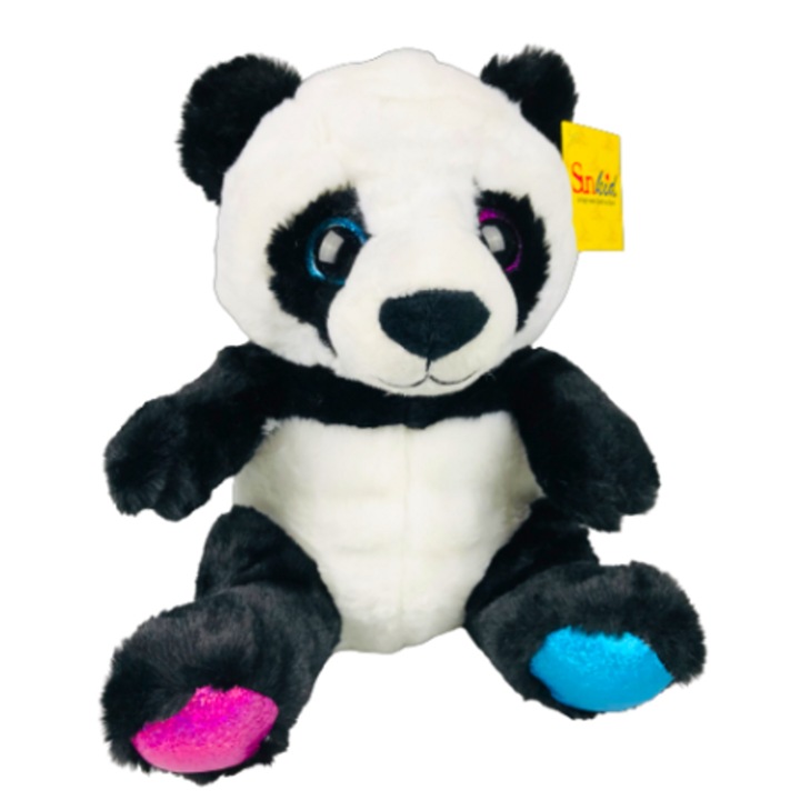 Plüss panda szines mancsokkal