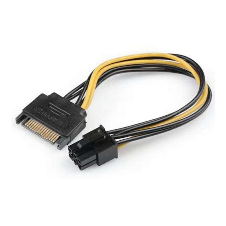 Cablu alimentare SATA tata la PCI-E 6 pini, 20cm