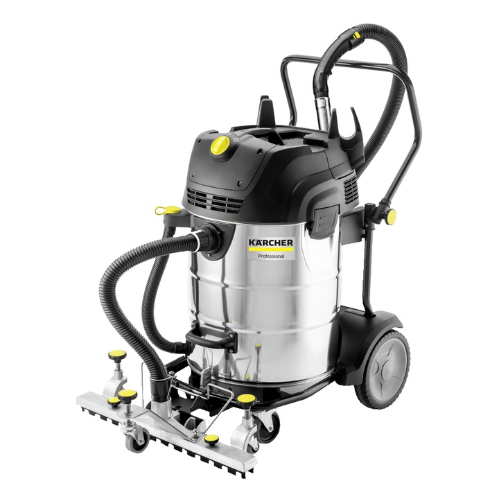 Aspirator umed-uscat Karcher NT 75/2 Tact Me, 2 motoare, inox, 75L, 4m
