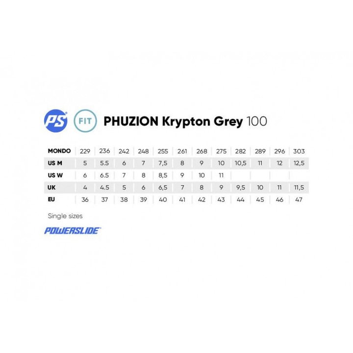 Patine cu rotile POWERSLIDE PHUZION Kryton gri, 3 roți 100mm, mărimea 44