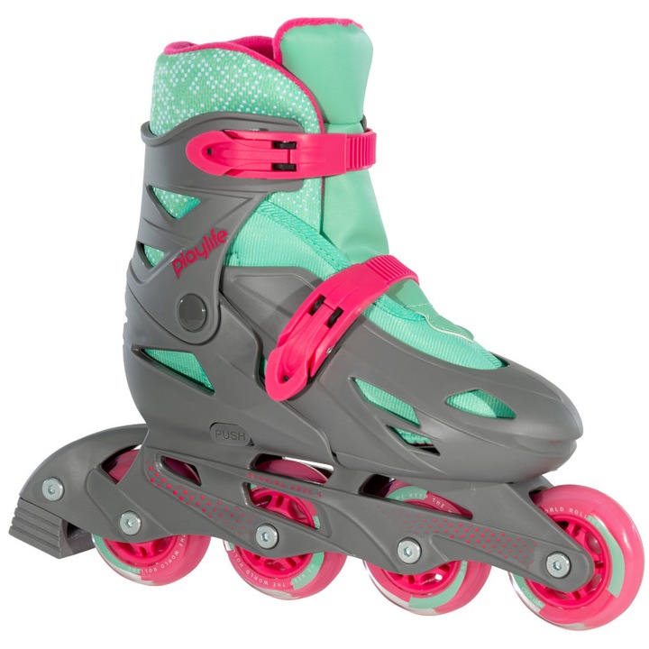 Patine inline copii Powerslide Playlife Riddler, gri grafit, mărimea 39-42, roti din poliuretan