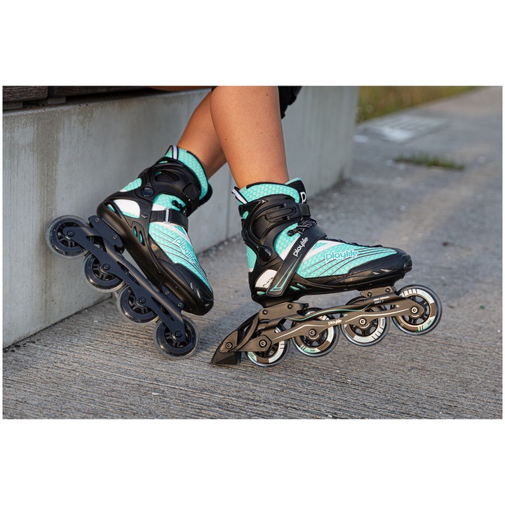 Patine cu rotile Powerslide PLAYLIFE Flyte Teal, albastru/negru, 41, 84 mm