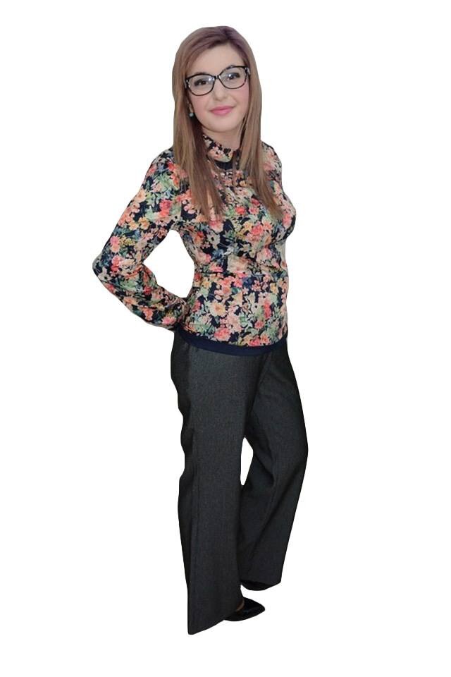 Pantaloni casual realizat din material usor elastic,D&J Exclusive, Gri, 46