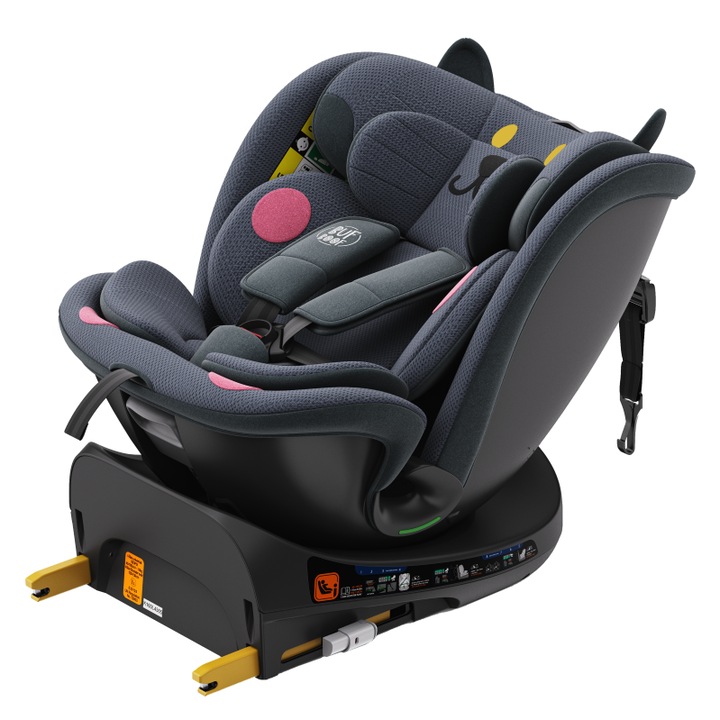 Столче за кола BUF BOOF B-Joy DELUXE iSIZE 360 градуса, Isofix, 40-150 см, Тъмно сиво