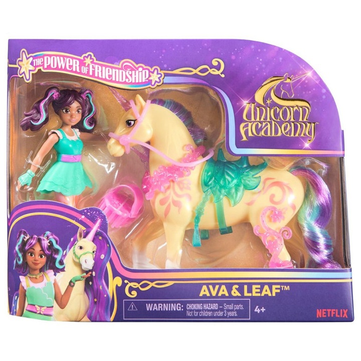 Papusa Unicorn Academy Ava & Leaf, set, multicolor, 20x5.32x16.57cm