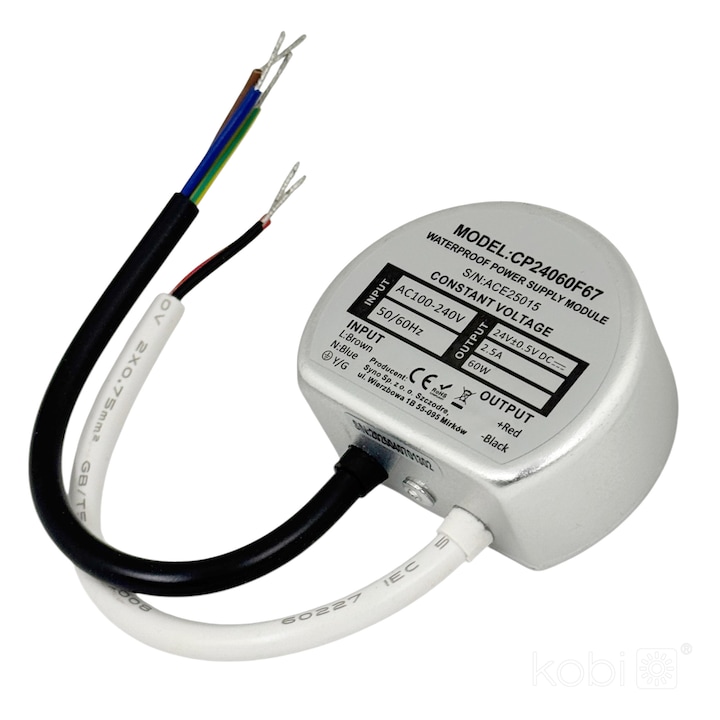 Modul sursa de alimentare incapsulat 24V 60W 2, 50A IP67 Kobi