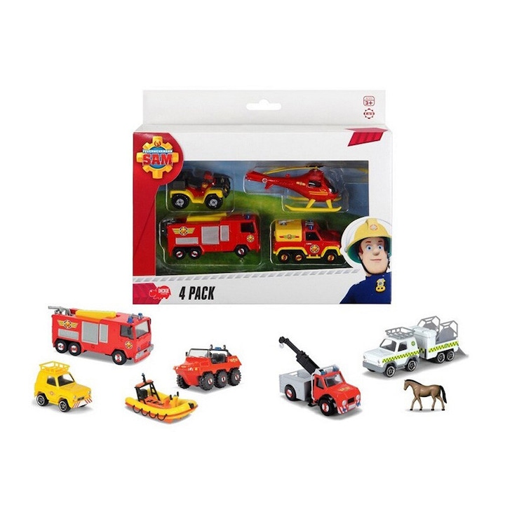 Set 4 vehicule Pompierul Sam - 3 modele