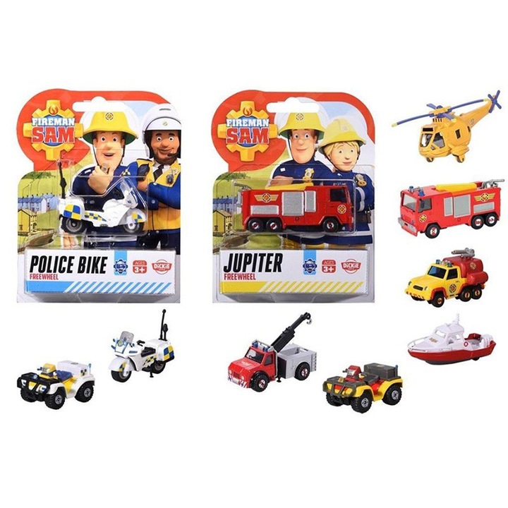 Vehicule pompieri si politie, machete Pompierul Sam - 8 modele