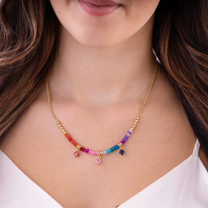 Colier, Little Angel, J848, multicolor, 52 cm, cupru, aur