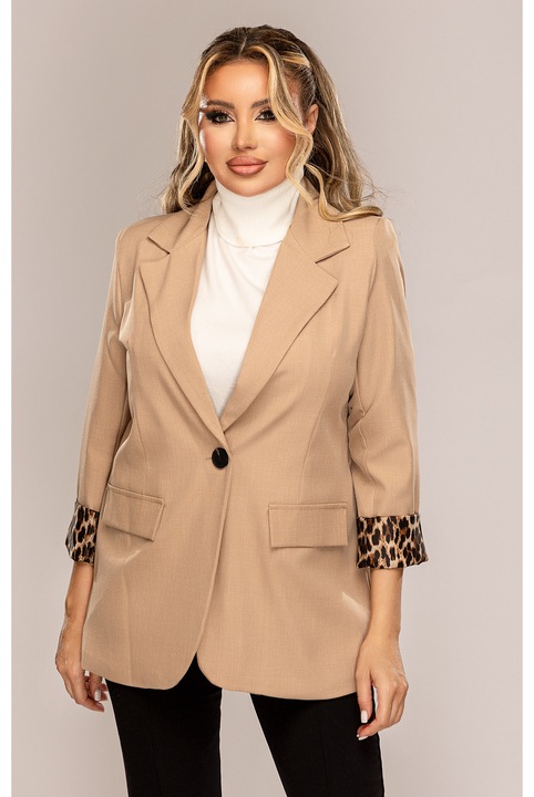 Sacou bej lung elegant, Bej