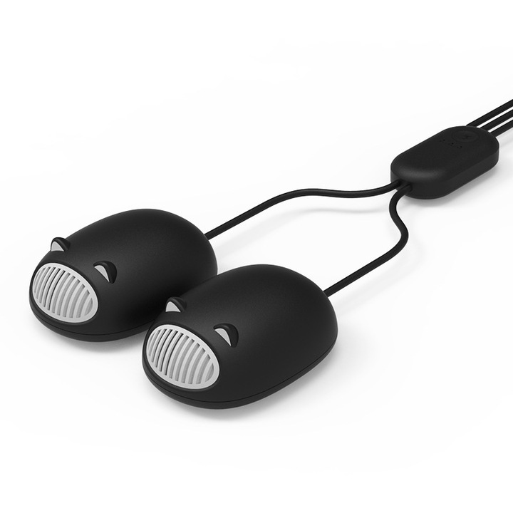 Elektromos cipőszárító, ORBER, fertőtlenítő, ózon sterilizáló technológia, intelligens USB szagtalanító, légtisztító, kompakt design, fekete