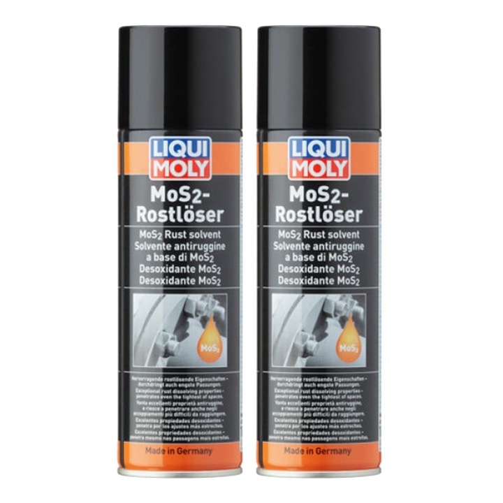 Pachet 2 x Spray Liqui Moly pentru indepartarea ruginii cu MOS2 300 ml