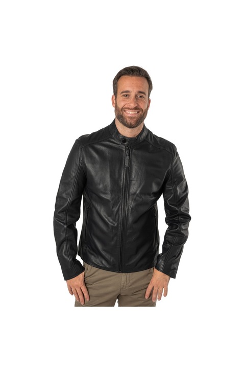 Geaca de Piele Barbati Mauritius Silver Bleumarin Inchis MSMKovin, Bleumarin