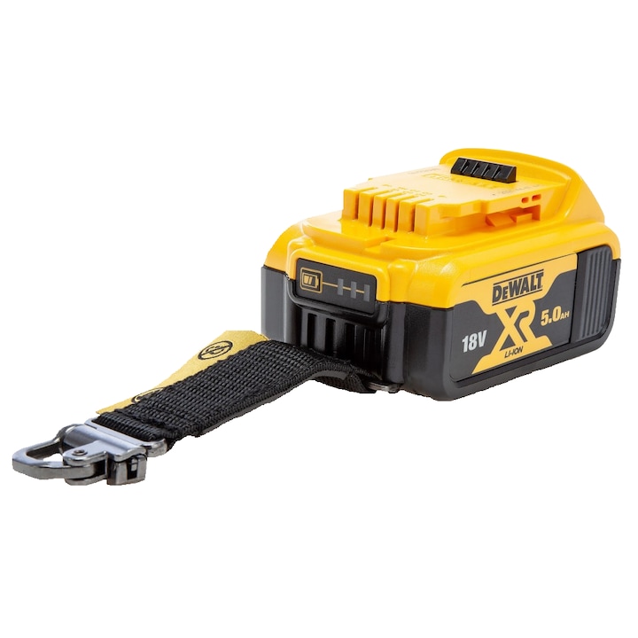 Acumulator glisant Li-Ion cu snur fixare curea 18V 5Ah DeWalt DCB184LR