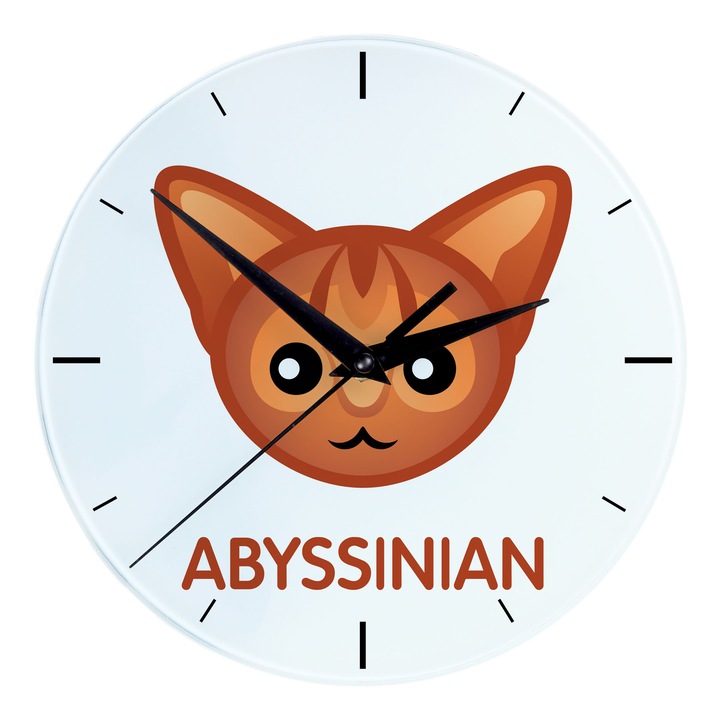 Ceas decorativ Art-Dog, model cu pisica, 20cm, imprimeu rezistent